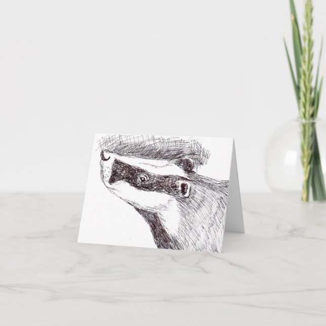 European Badger  (a454) Card (Front)