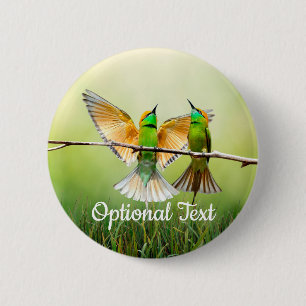 European Bee-Eater Colourful Bird 2 Inch Round Button