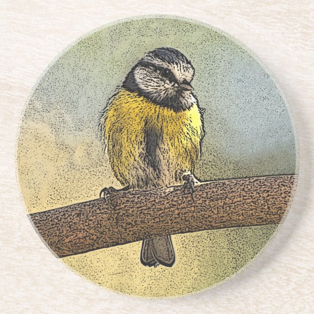 European blue tit coaster (Front)