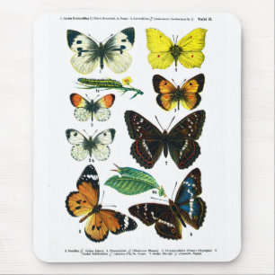 European Butterflies Plate II Mousepad