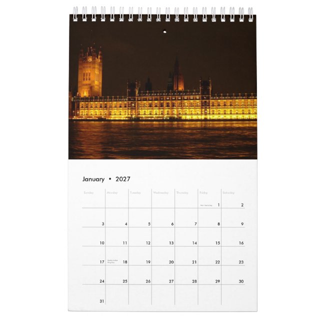 European Capitals - 2012 Calendar (Jan 2027)