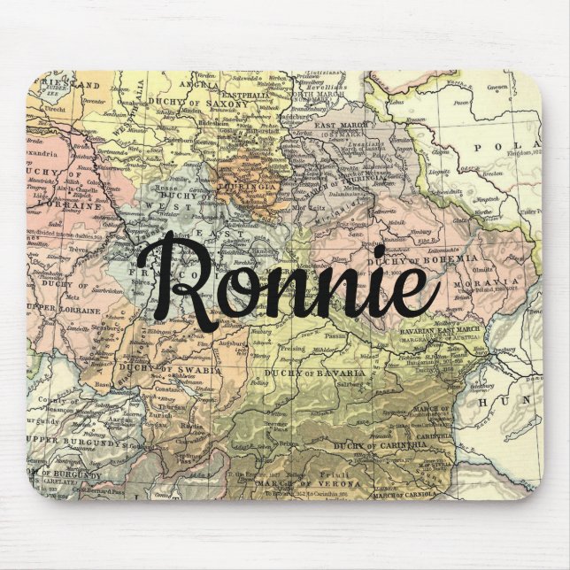 European Charm Custom Map Mouse Pad (Front)
