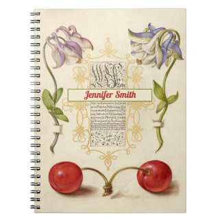 European Columbines and Sweet Cherry Notebook