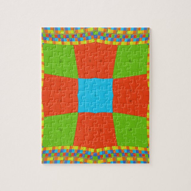 European ethnic tribal pattern jigsaw puzzle (Vertical)