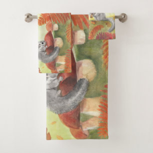 European Fat Dormouse (Glis glis) in Nature  Bath Towel Set