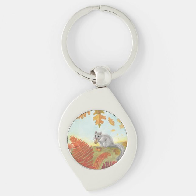 European Fat Dormouse (Glis glis) in Nature  Keychain (Front)
