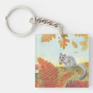 European Fat Dormouse (Glis glis) in Nature  Keychain