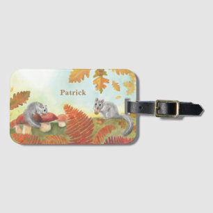 European Fat Dormouse Glis glis Personalized Luggage Tag