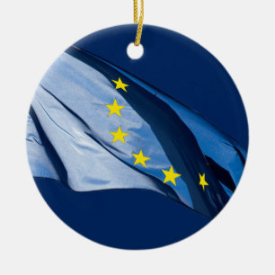 European flag ceramic ornament