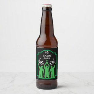 European Football Soccer Watch Party Beer Bottle Label