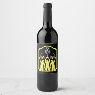 European Football Soccer Watch Party Wine Label