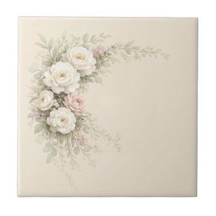 European Garden Floral Artwork Tile