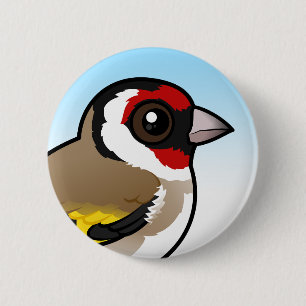 European Goldfinch 2 Inch Round Button