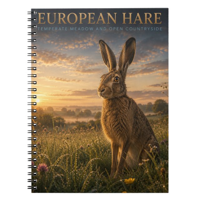 European Hare Meadow ANIMALS Notebook (Front)