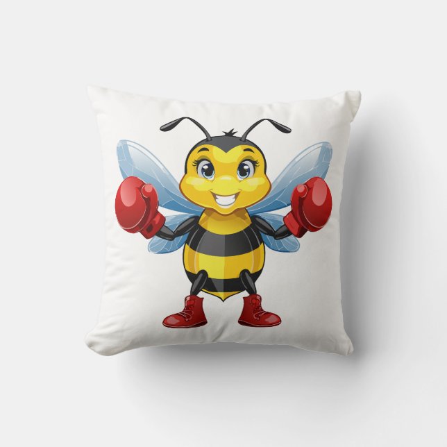 European honey bee throw pillow (Front)