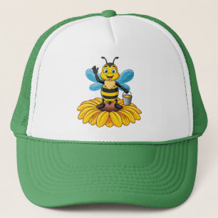 European honey bee trucker hat