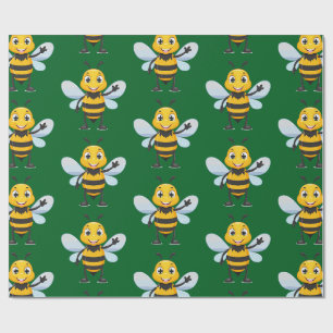 European honey bee wrapping paper