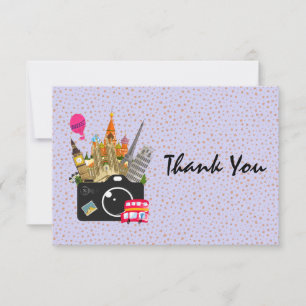 European Landmarks with a Camera Thank You Card