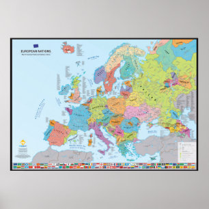 "European Nations" Map of Nations Poster