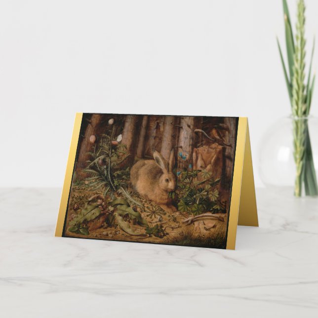 European Painting Rabbit Year Christmas greeting C Holiday Card (Front)