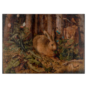 European Painting Rabbit Year Glass Cutting B Cutting Board