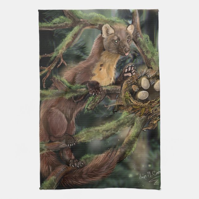 European Pine Marten Kitchen Towel (Vertical)