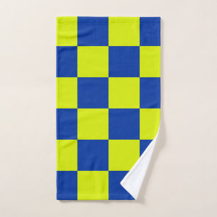 european police cars square colours chequered patt hand towel