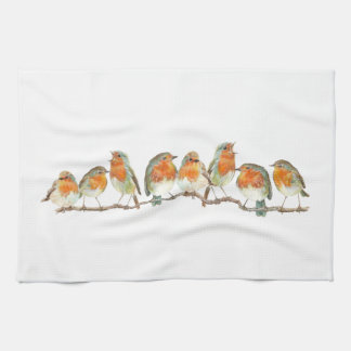 European red robin bird design. kitchen towel