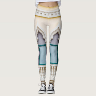 European retro building, vintage exterior. leggings