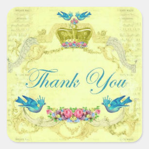 European Royalty Crown and Birds Sticker