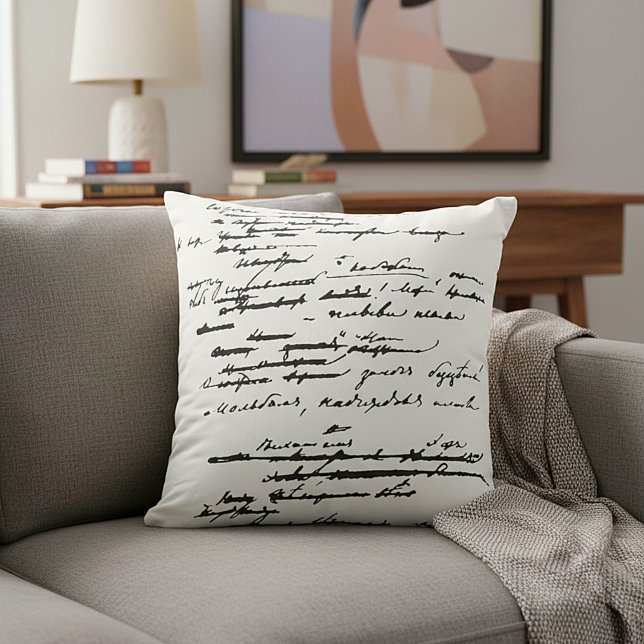 European script throw pillow (Creator Uploaded)