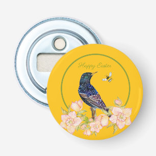 European Starling Bird Watercolor Bottle Opener