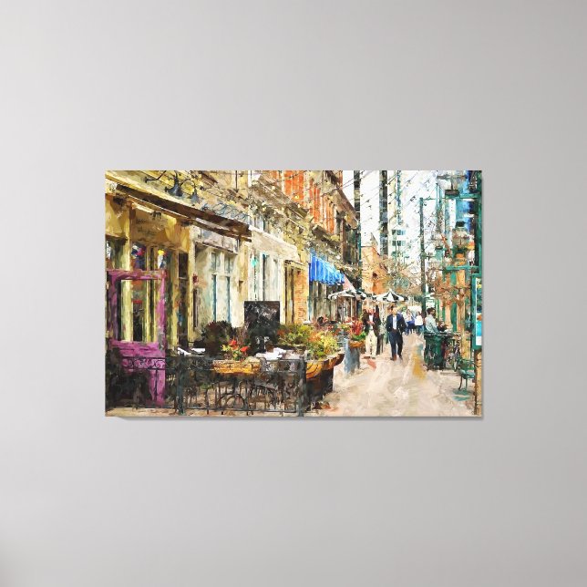 European Street Scene Canvas Print (Front)