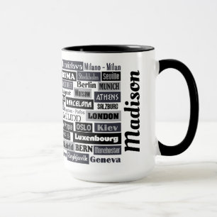European Traveller custom name mugs