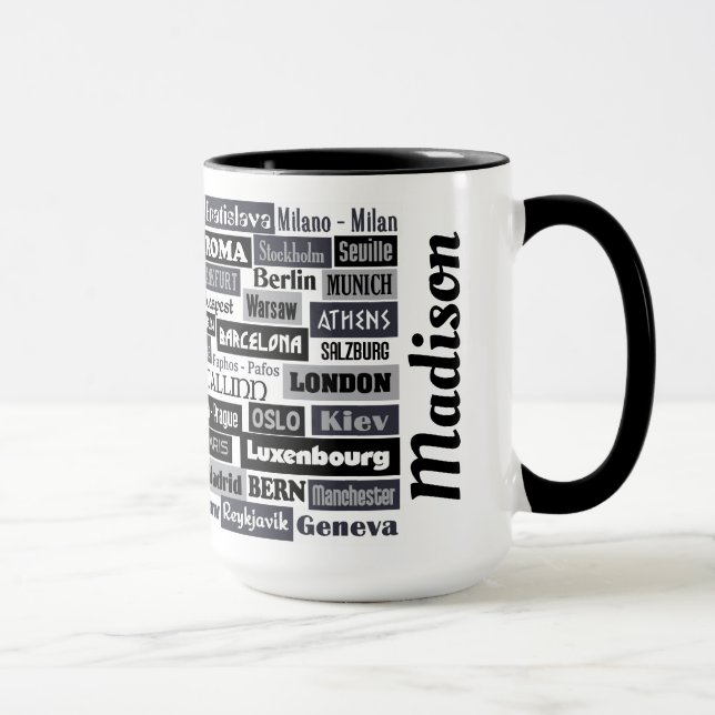 European Traveller custom name mugs (Right)