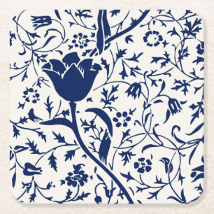 European Tulip Floral Tile Square Paper Coaster