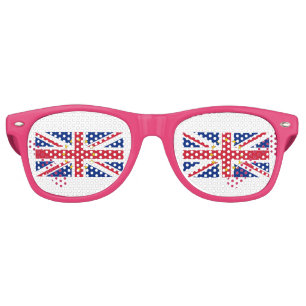 European UK United Kingdom Britain Union Jack Flag Retro Sunglasses