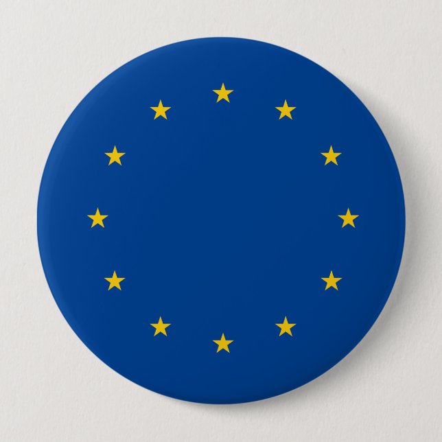 European Union 4 Inch Round Button (Front)