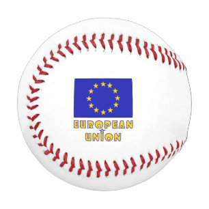 European Union and EU Flag Personalized  Baseball