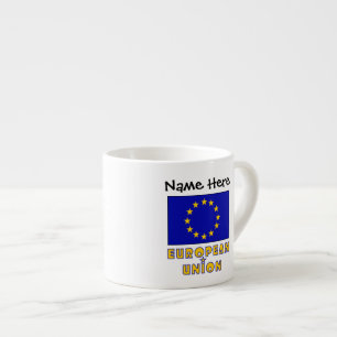 European Union and EU Flag Personalized  Espresso Cup