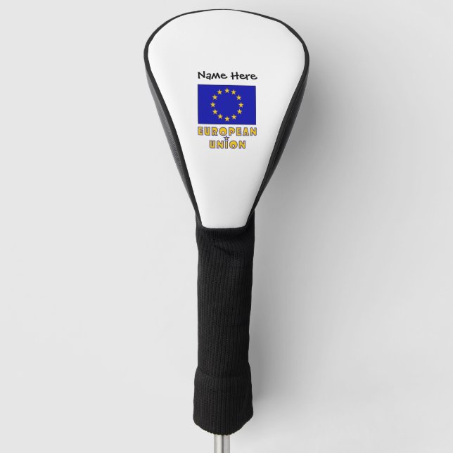European Union and EU Flag Personalized  Golf Head Cover (Front)