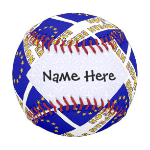 European Union and EU Flag Tiled Personalized Baseball