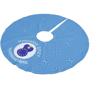 European Union Angel Hanukkah Flag Personalized  Brushed Polyester Tree Skirt