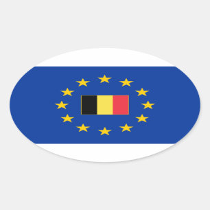 European Union Belgium Oval Sticker