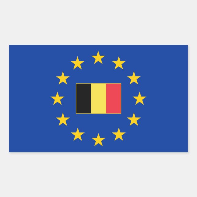 European Union Belgium Rectangle Sticker (Front)