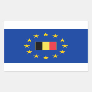 European Union Belgium Rectangle Sticker