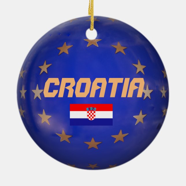 European Union Croatia Christmas Ornament (Back)