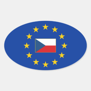 European Union Czech Republic Oval Sticker