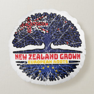 European Union EU Europe New Zealander New Zealand Round Pillow