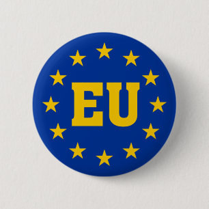 European Union, EU Flag 2 Inch Round Button